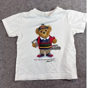 Polo Ralph Lauren Polo Bear Graphic TShirt Kids 2T White Toddler Boy Girl Preppy